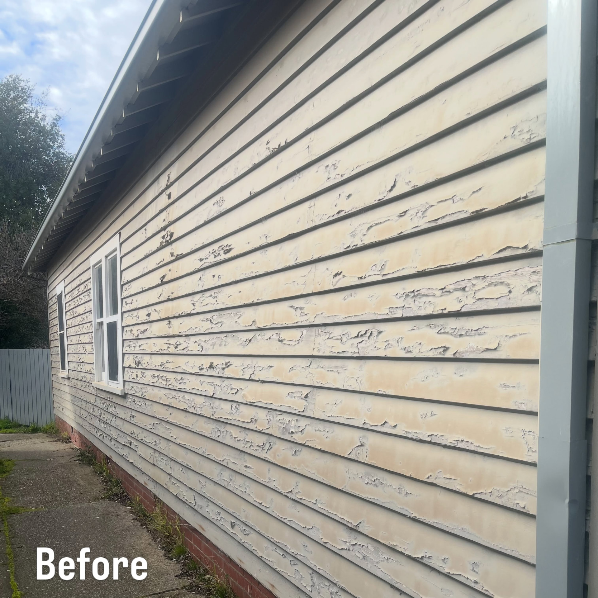Weatherboard house before restoration