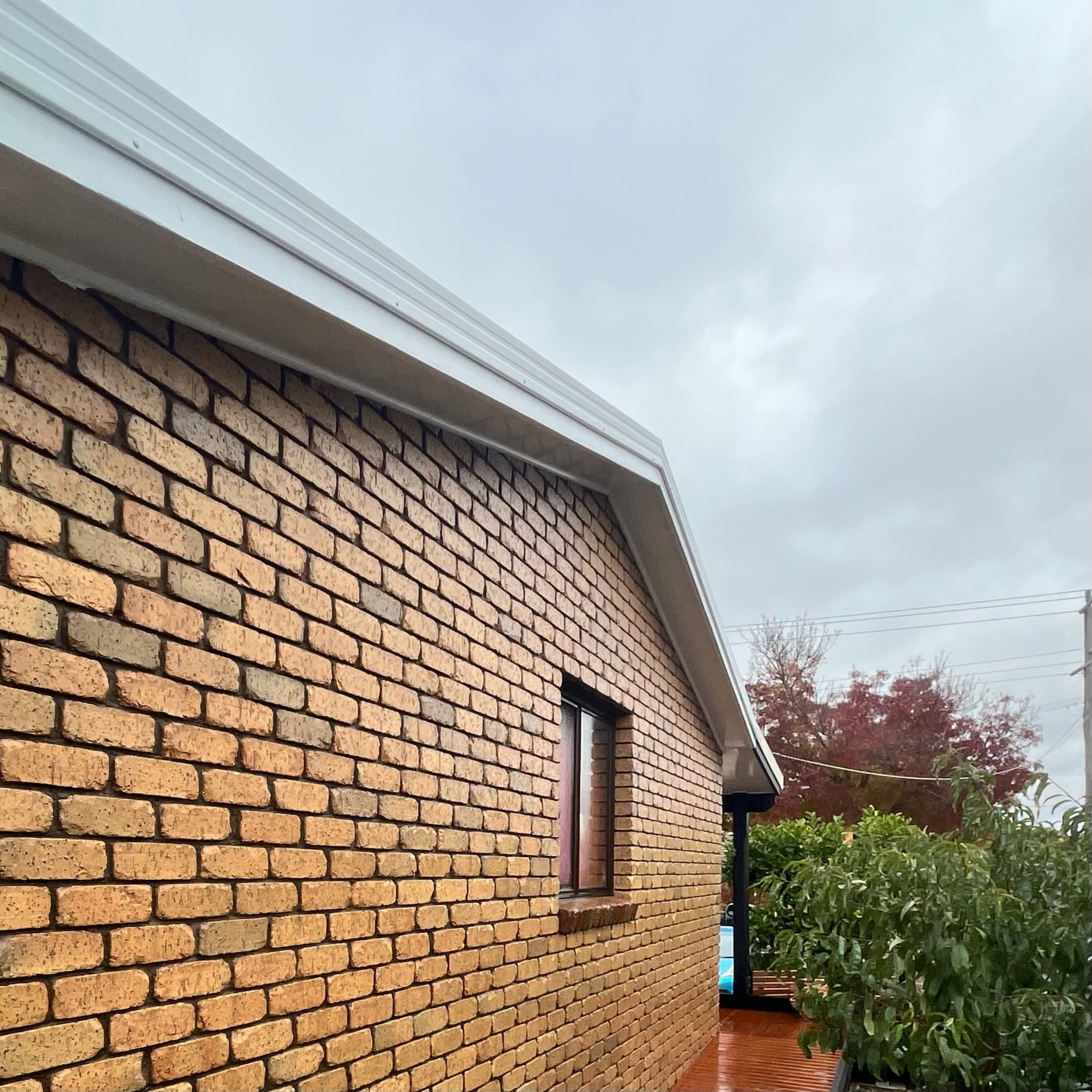 Brick home exterior before painting