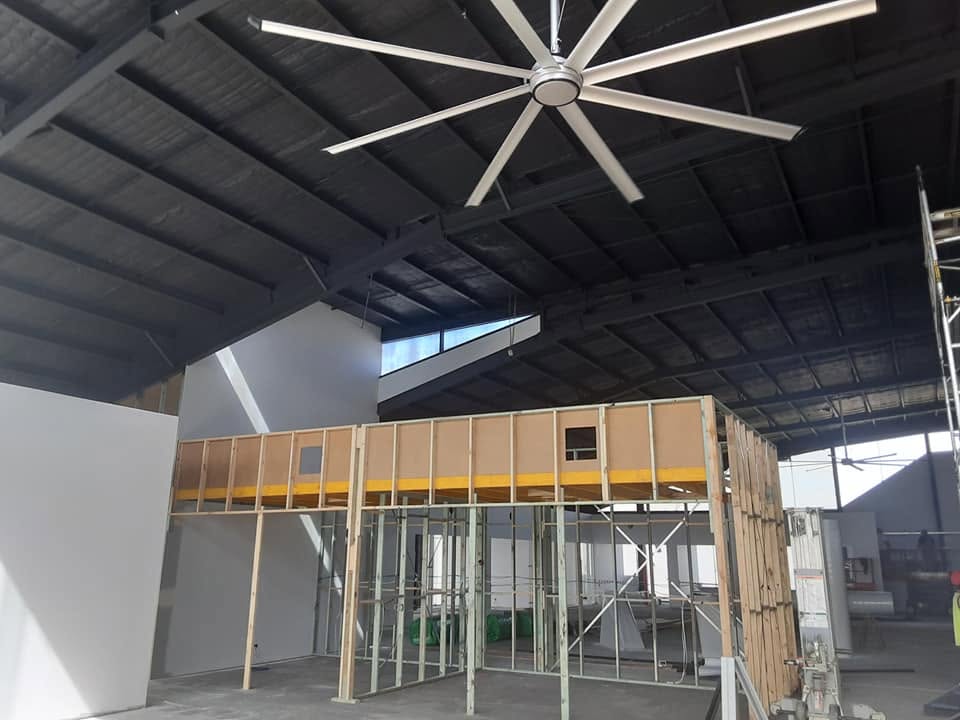 Warehouse interior painted for a commercial client